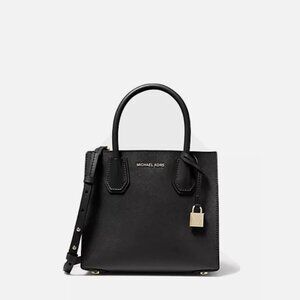Michael Kors Medium Padlock Mercer Leather Crossbody Bag / Purse